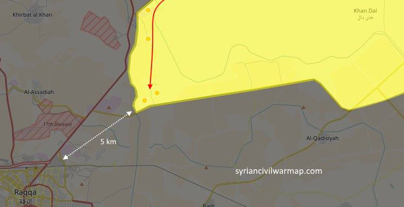 Syrian Kurds Only 5 Km from Raqqa after Rapid Offensive