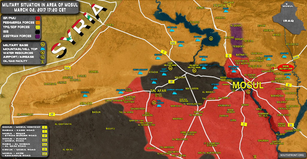 Military Situation In Area Of Mosul On March 2, 2017 (Iraqi Map Update)