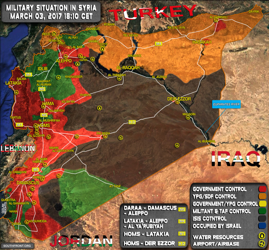 Military Situation In Syria On March 3, 2017 (Map Update)