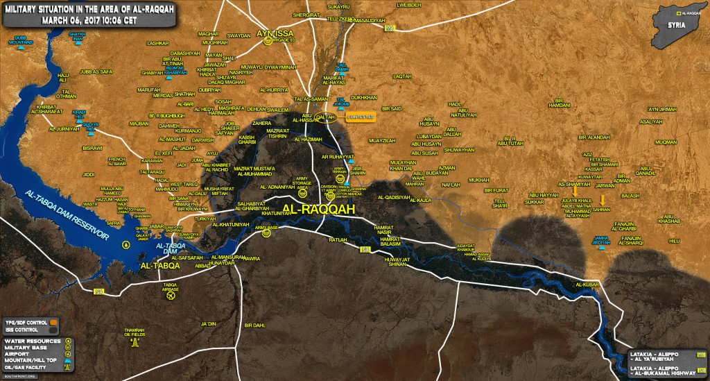 Military Situation In Province Of Raqqah On March 6, 2017 (Syrian Map Update)