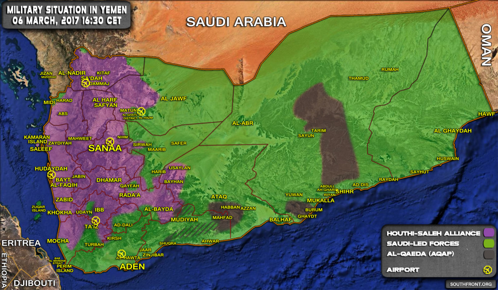 Military Situation In Yemen On March 6, 2017 (Map Update)