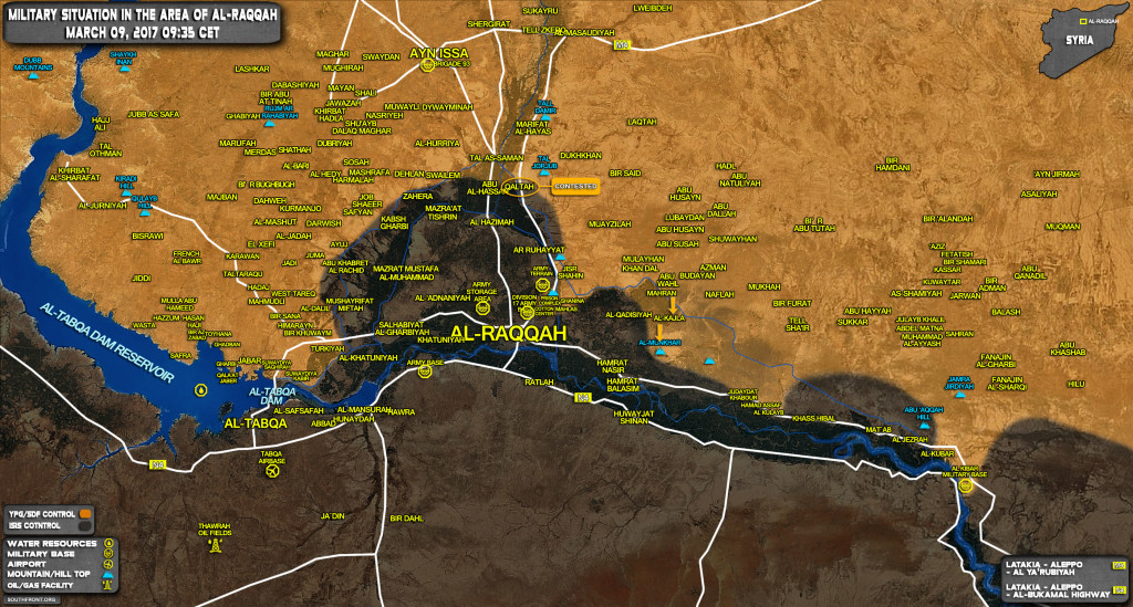 Progress Of US-Backed Forces In Area Of Raqqah (Map Update)