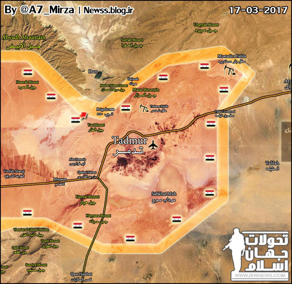 Intense Clashes Between Government Forces And ISIS Terrorists North And East Of Palmyra