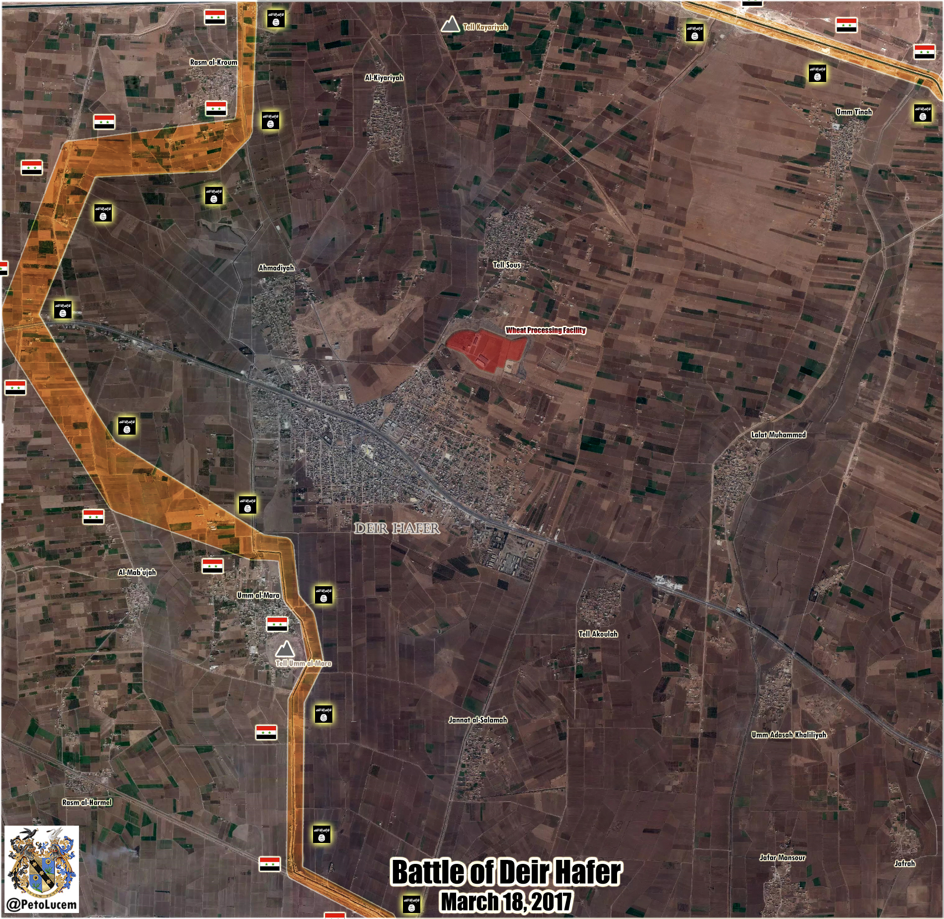 Military Situation In Deir Hafer Area, Government Forces Prepare To Retake Important ISIS Stronghold (Map)