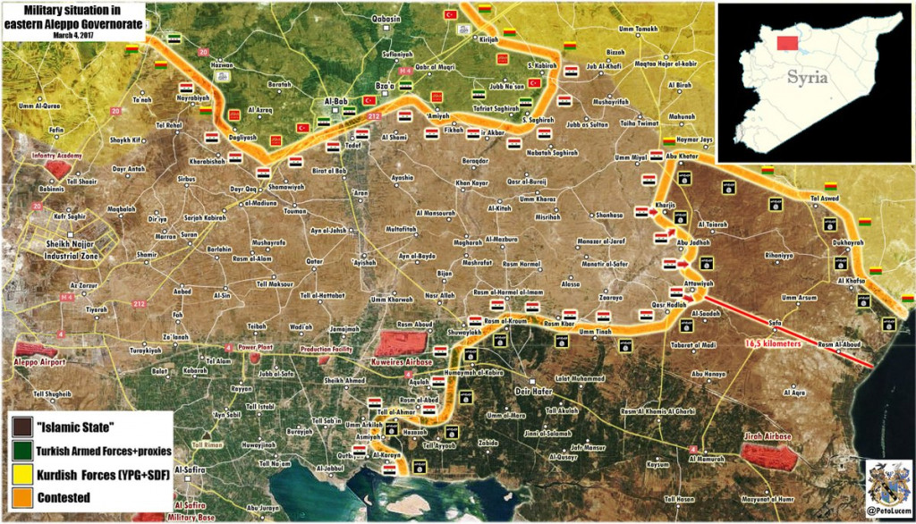 Military Situation In Syrian Province Of Aleppo On March 4, 2017 (Map Update)