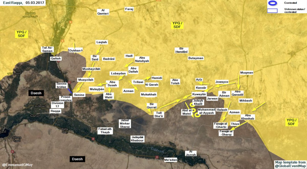 US-Backed 'Syrian Democratic Forces' Renew Operations Against ISIS West Of Raqqah