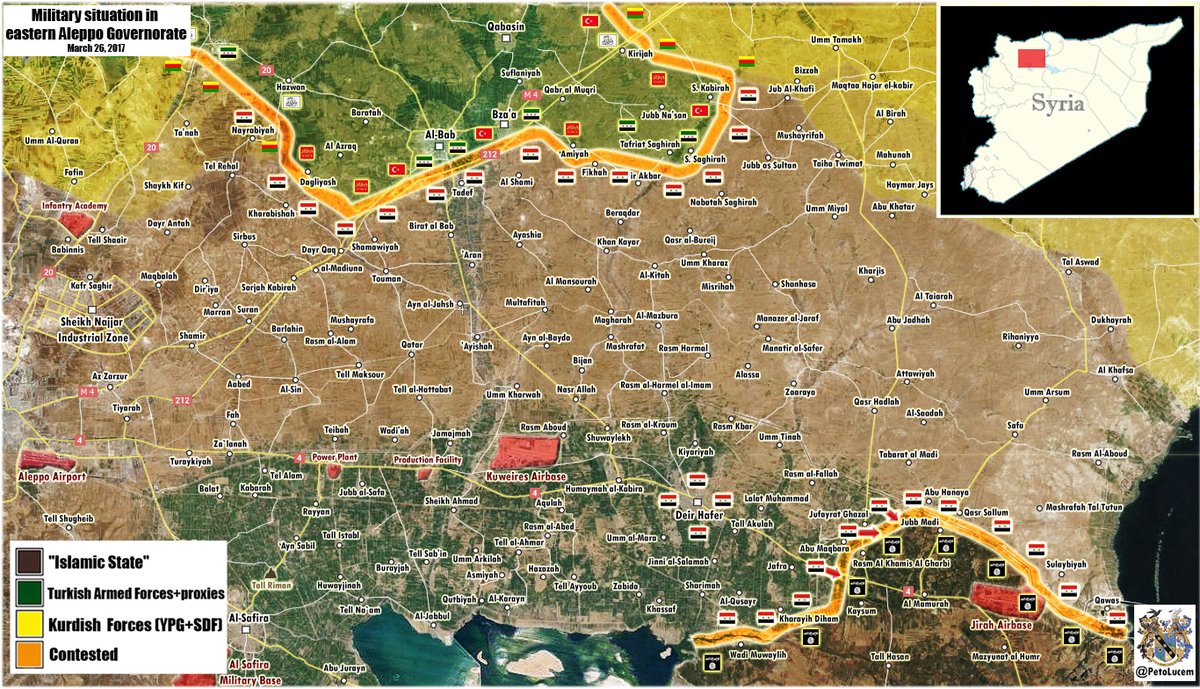 Military Situation In Eastern Part Of Aleppo Province On March 26, 2017 (Syria Map Update)