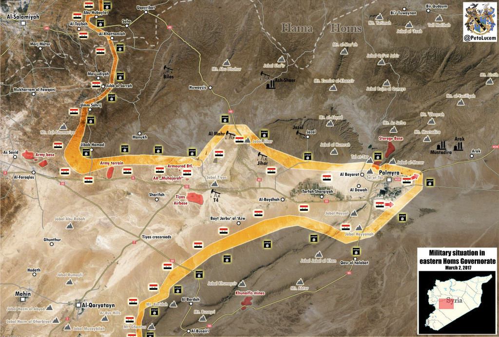 Maps Of Military Situation In Palmyra and Photos From Ancient City