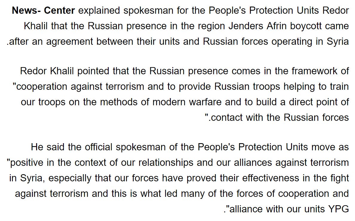 Russia Setting Up Military Base In YPG-Held Area Of Afrin Canton In Northwestern Syria