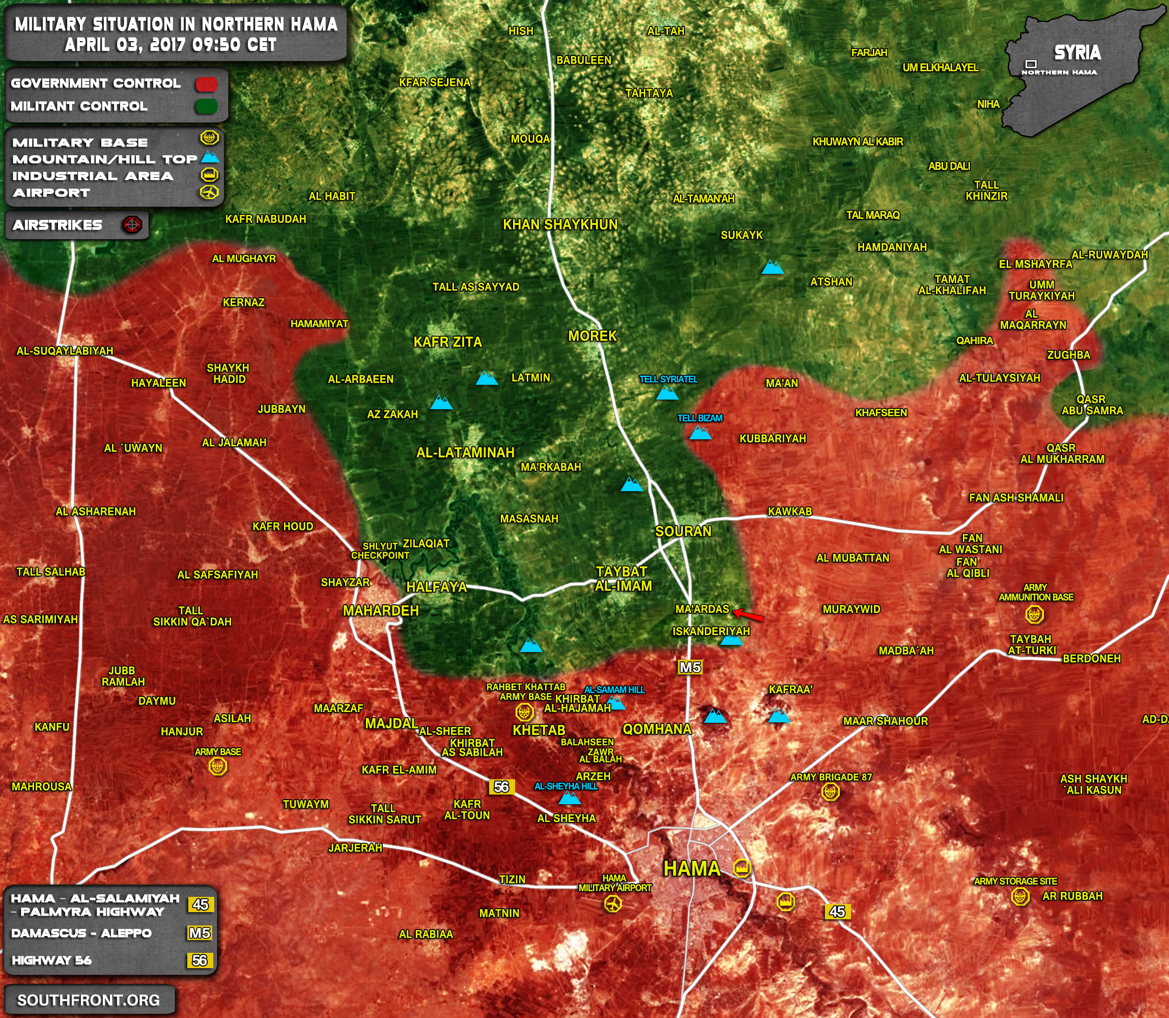 Syrian Army Entered Maardes In Northern Hama (Map)