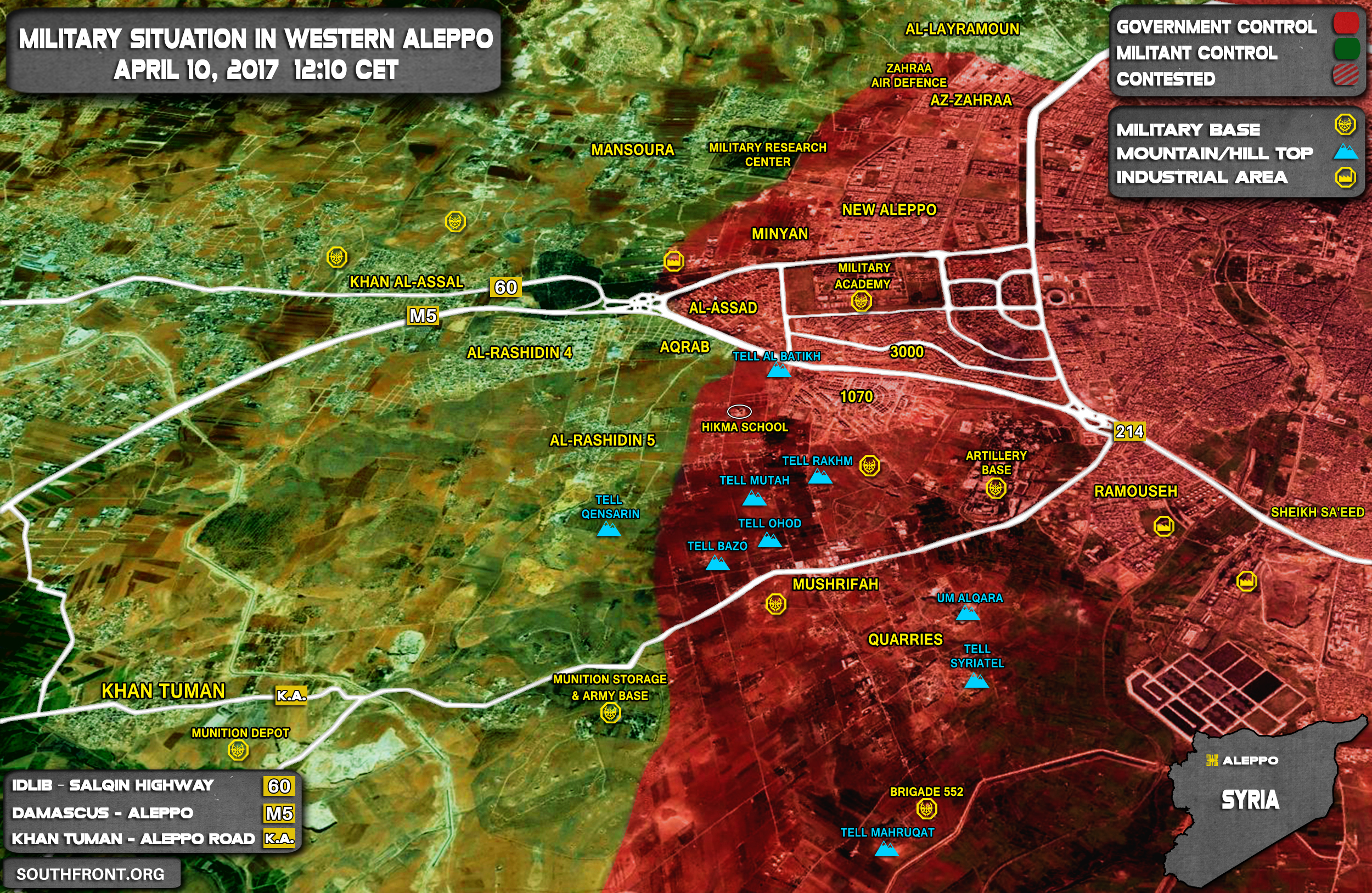 Republican Guard And Liwa al-Quds Launch Offensive West Of Aleppo City