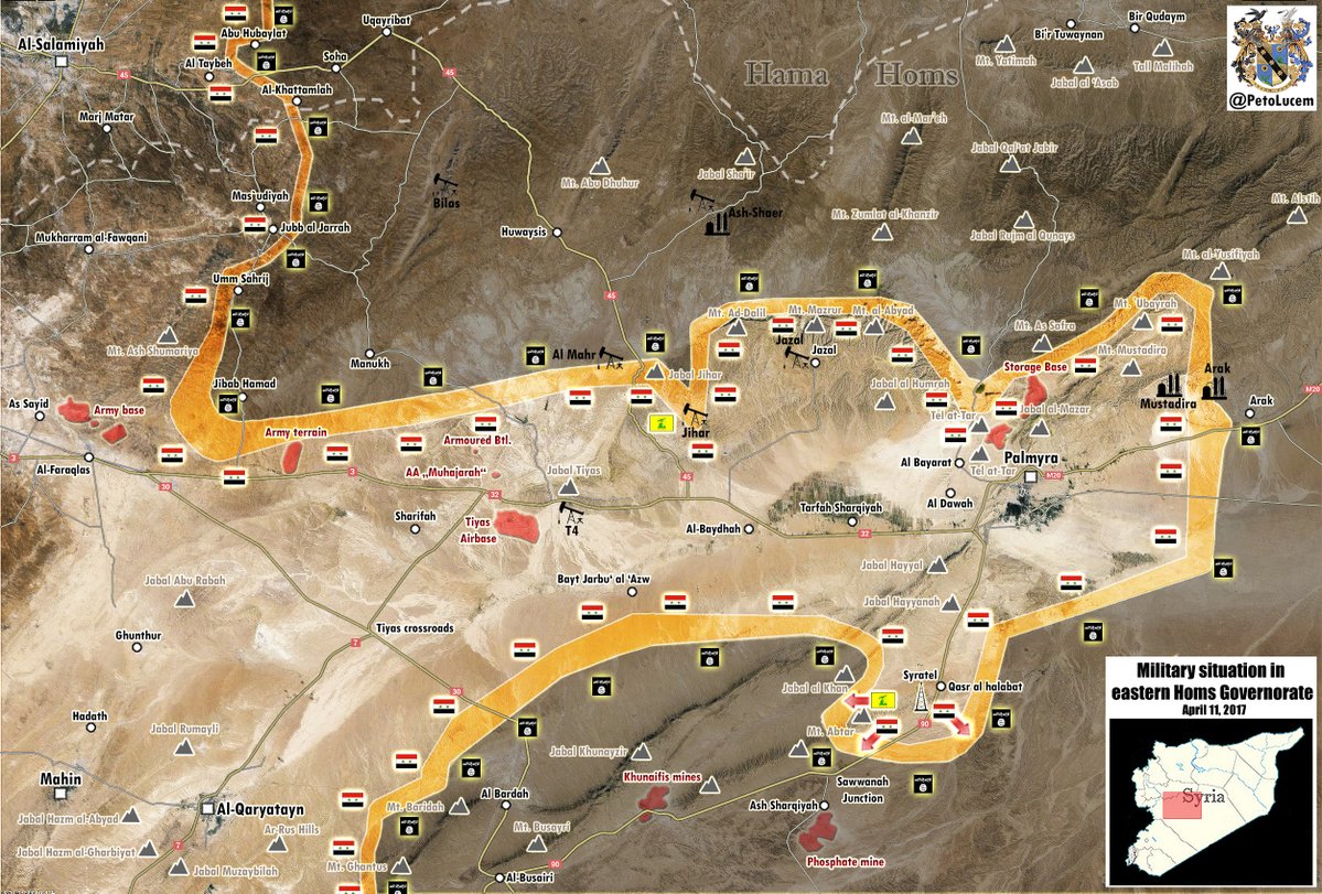 Military Situation In Area Of Palmyra On April 11, 2017