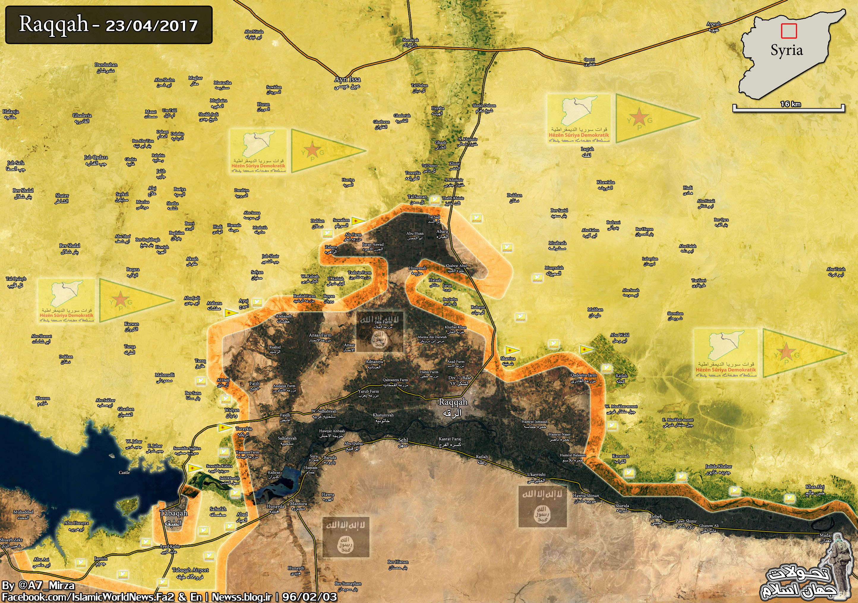 Military Situation In Raqqah Countryside On April 23, 2017 (Map Update)