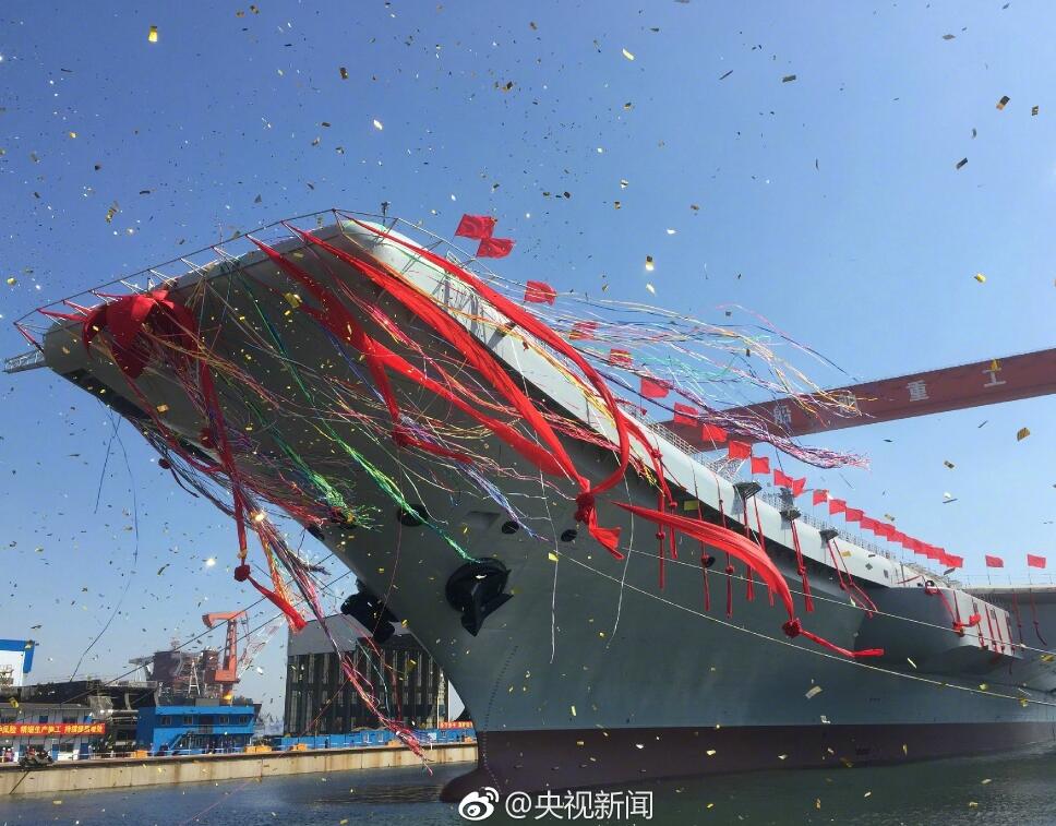 China Launched Its Newly Built Aircraft-Carrier (Photos, Videos)