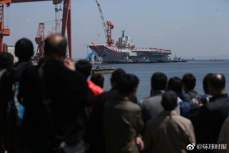 China Launched Its Newly Built Aircraft-Carrier (Photos, Videos)