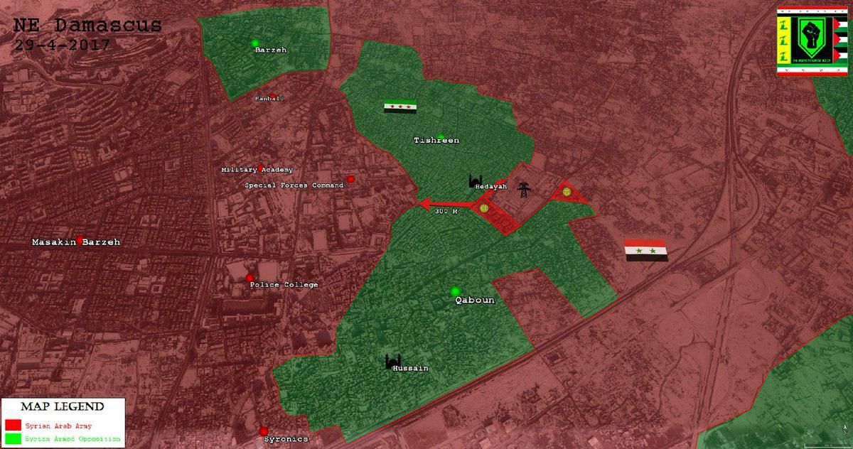 Syrian Army In Just 600m Away From Dividing Militant-held Qaboun Pocket Into Two Separate Parts