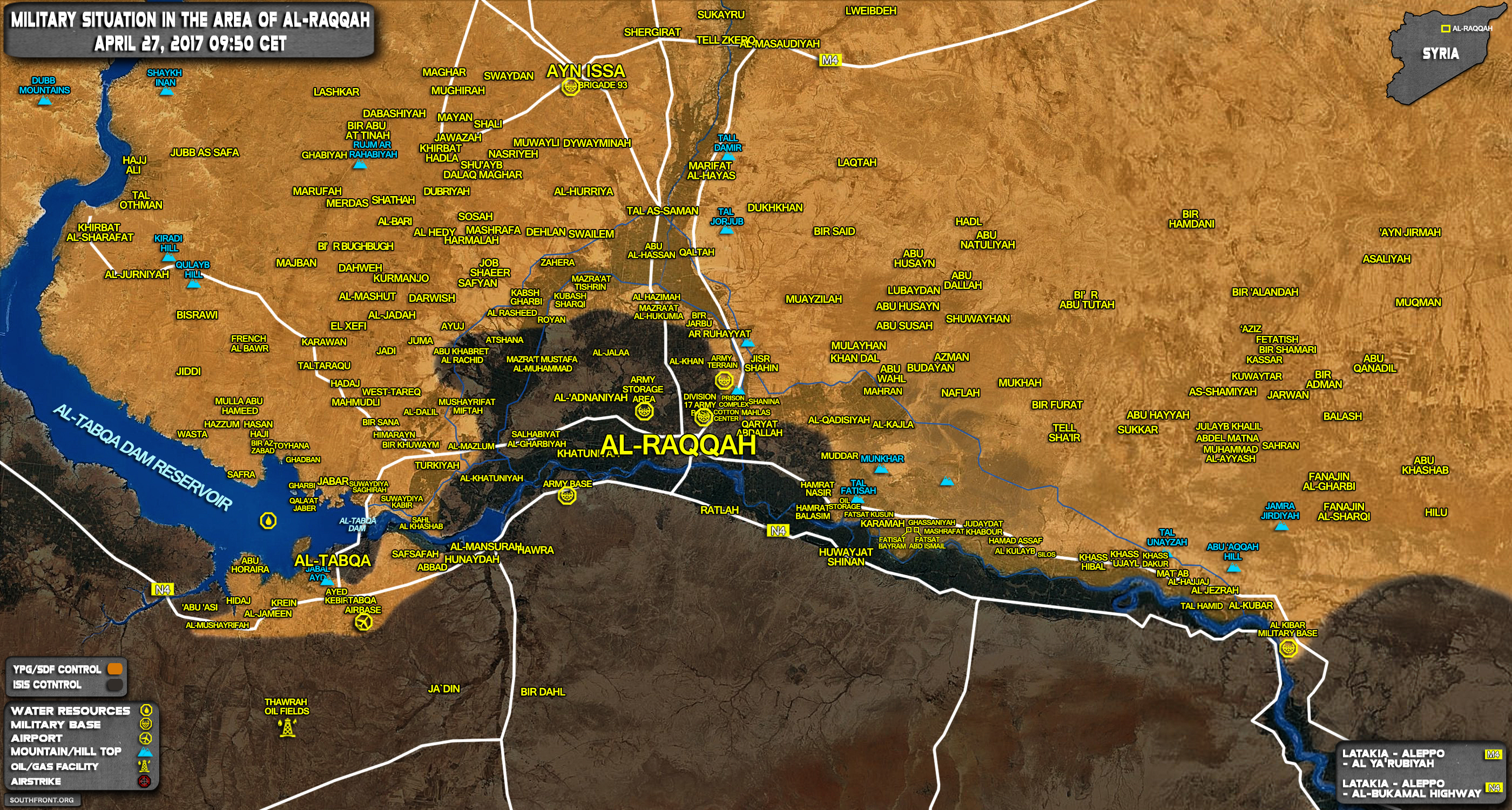 Military Situation In Raqqah Countryside On April 27, 2017 (Syria Map Update)