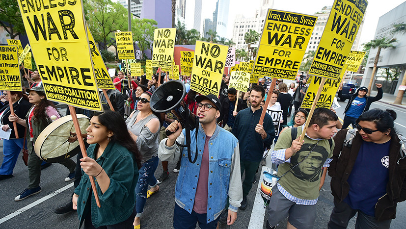 Rallies against Missile Strike in Syria Held in US (Photos, Videos)