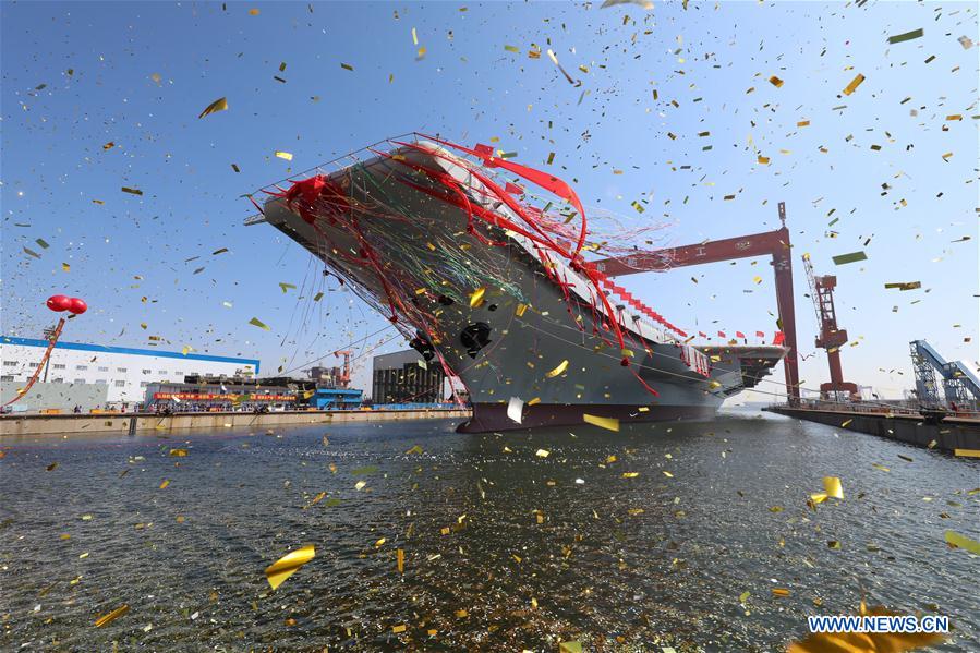 China Launched Its Newly Built Aircraft-Carrier (Photos, Videos)