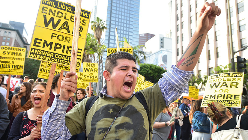 Rallies against Missile Strike in Syria Held in US (Photos, Videos)