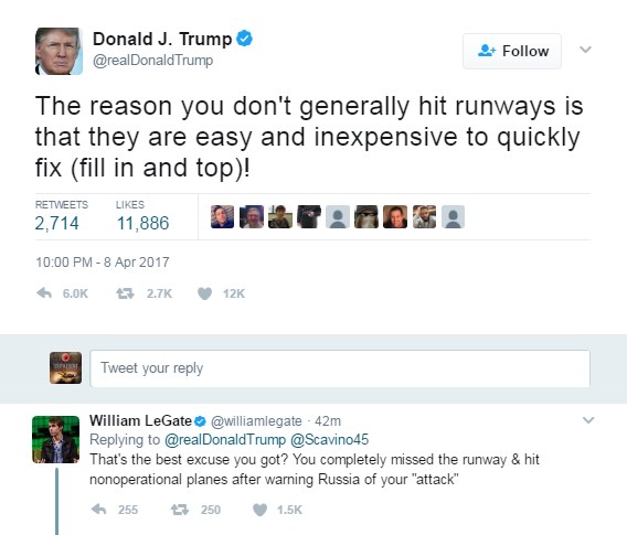 Trump Explains Why Tomahawks Completely Missed Runway At Syria’s Shayrat Airbase