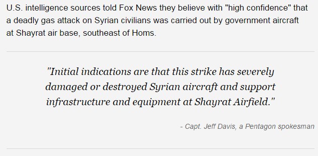 US Central Command: We Didn't Make Shayrat Airfield Inoperable Because We Didn't Want To Do This