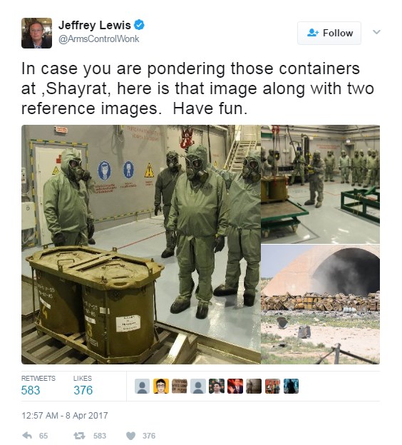 Debunking Rumors About Chemical Weapons Containers In Syria's Shayrat Airbase