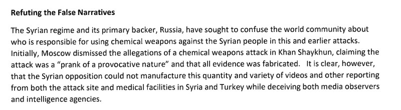 White House 'Declassified Report' On Chemical Weapons Attack In Idlib: Syria And Russia - Guilty, Evidence - Classified