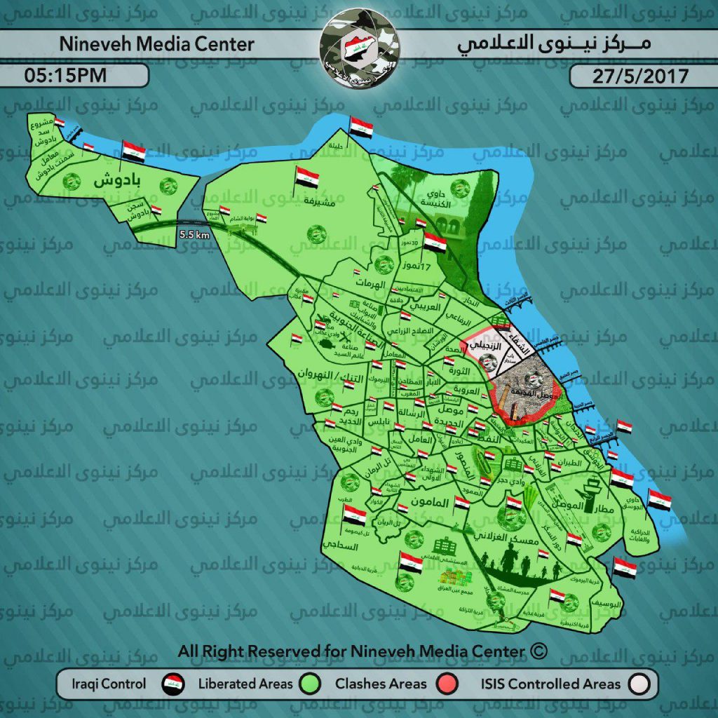 Popular Mobilization Units captured the Adnaniya-Qahtaniya road north-east of Al-Baaj