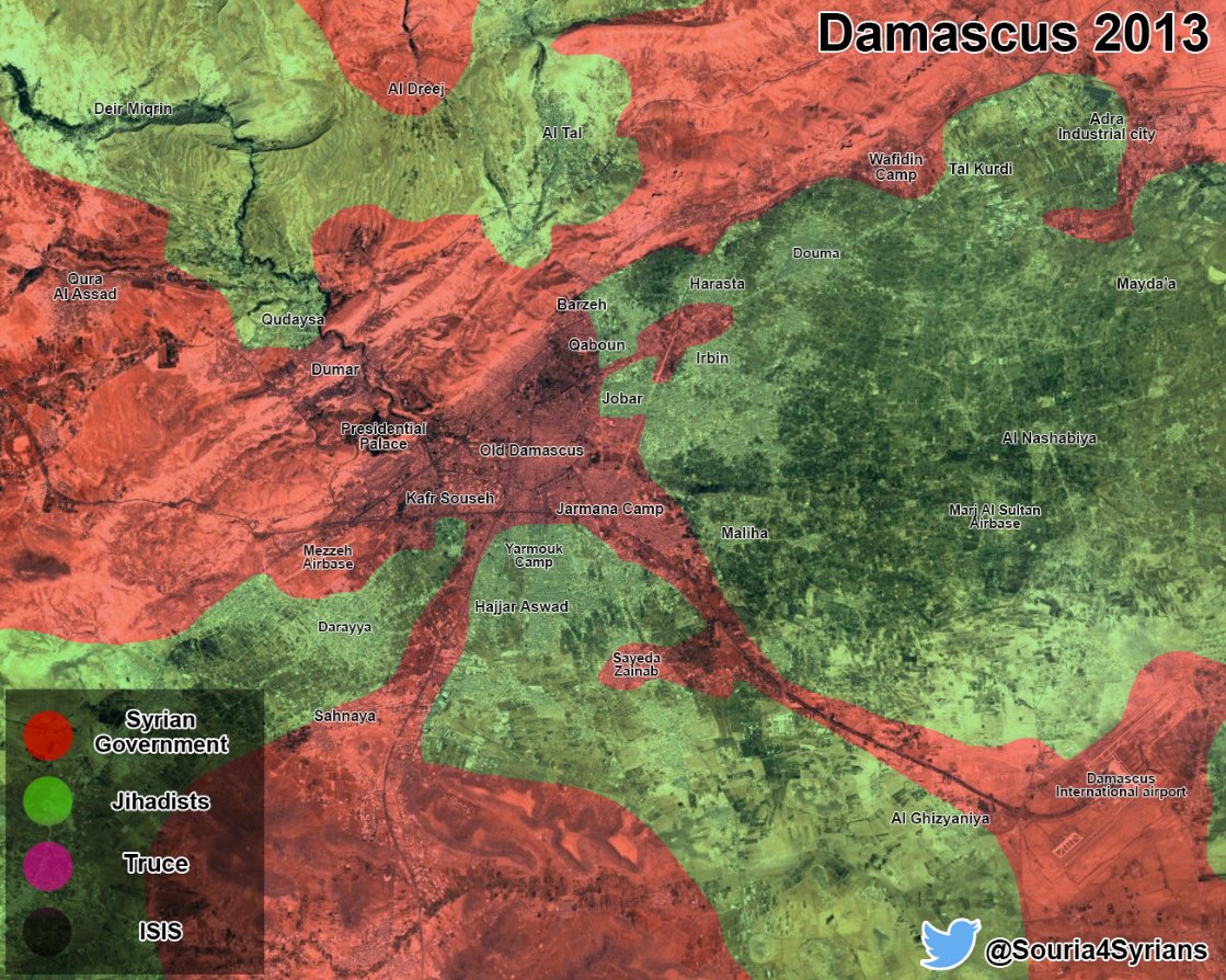 Maps Showing How Situation Changed In Damascus Countryside From 2013 To 2017