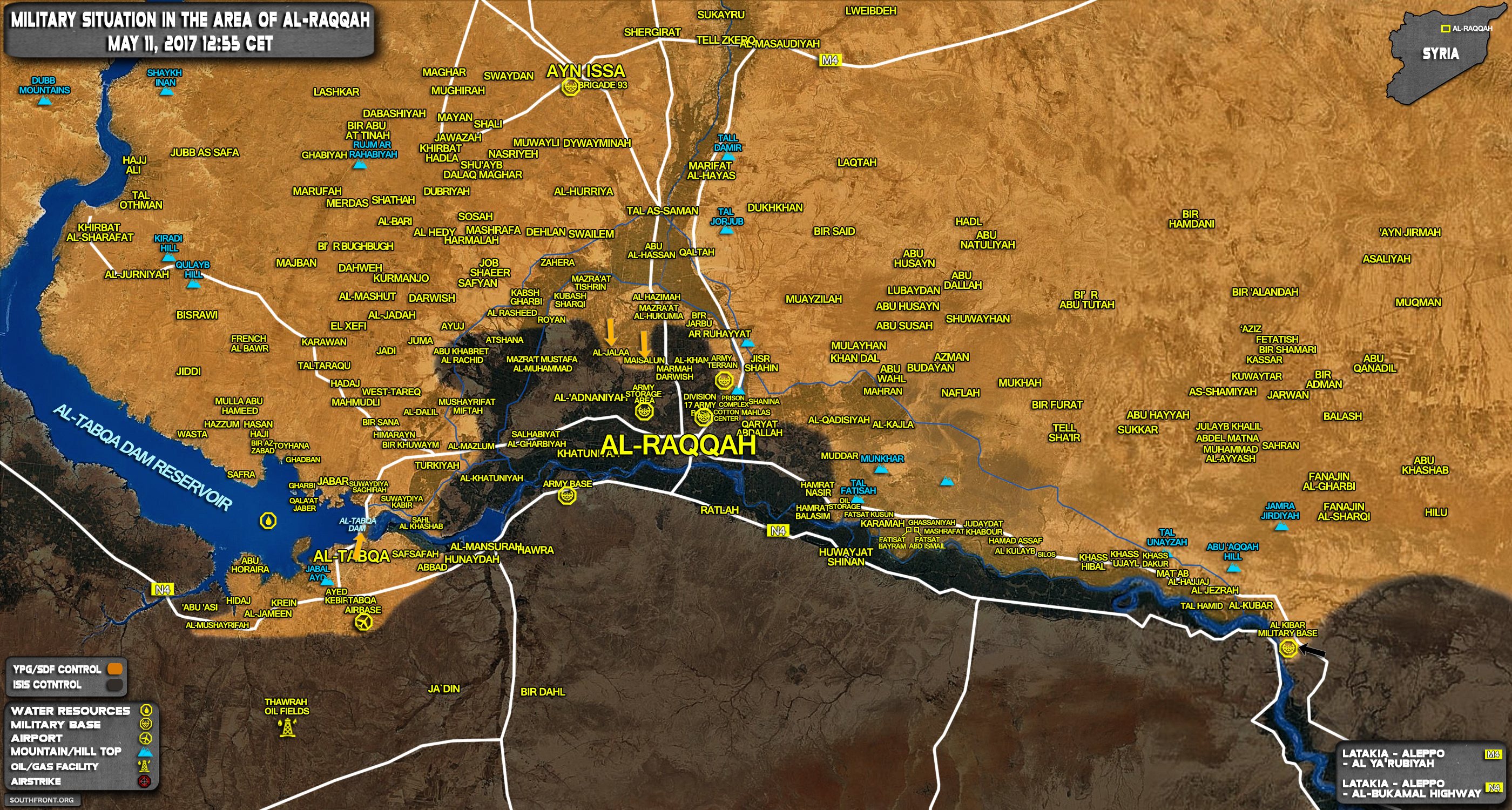 Military Situation In Raqqah Countryside On May 11, 2017 (Syria Map Update)