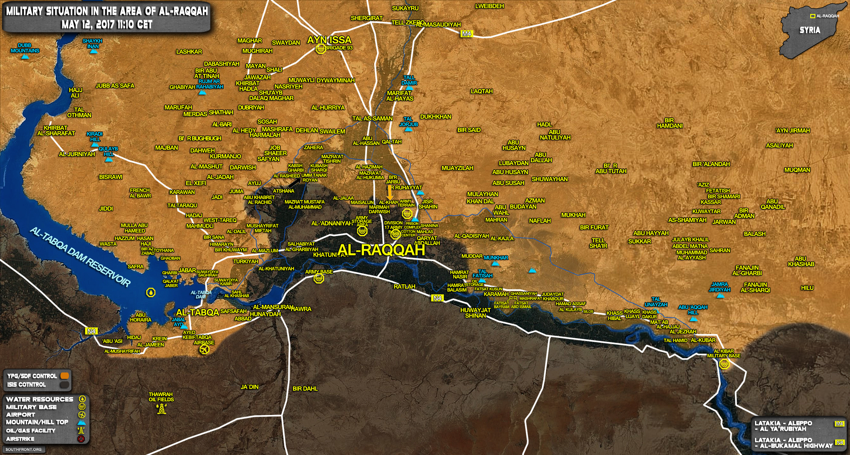 Military Situation In Raqqah Countryside On May 12, 2017 (Map Update)