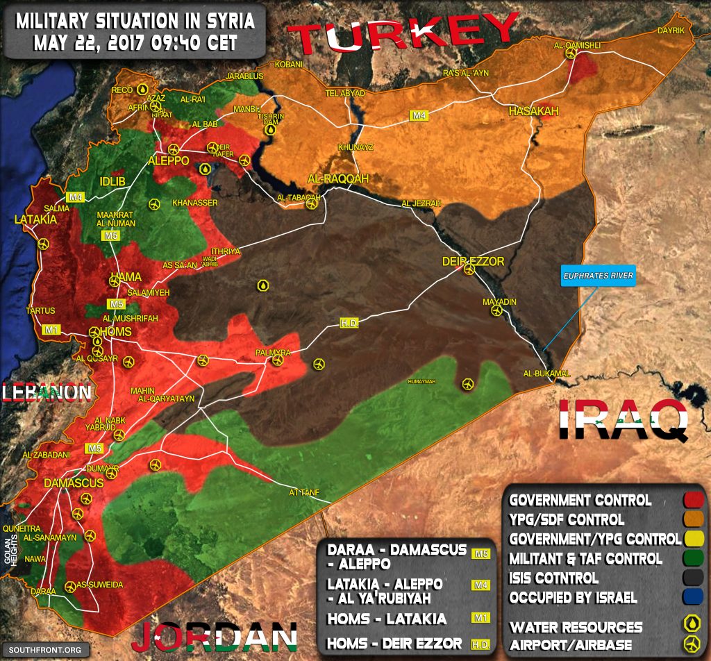 Military Situation In Syria On May 22, 2017 (Map Update)