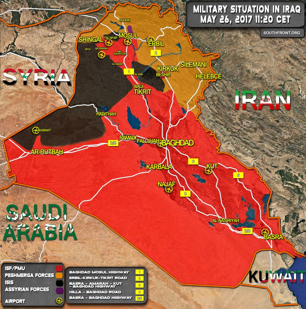 Popular Mobilization Units Advancing Towards Baaj Near Syrian Border