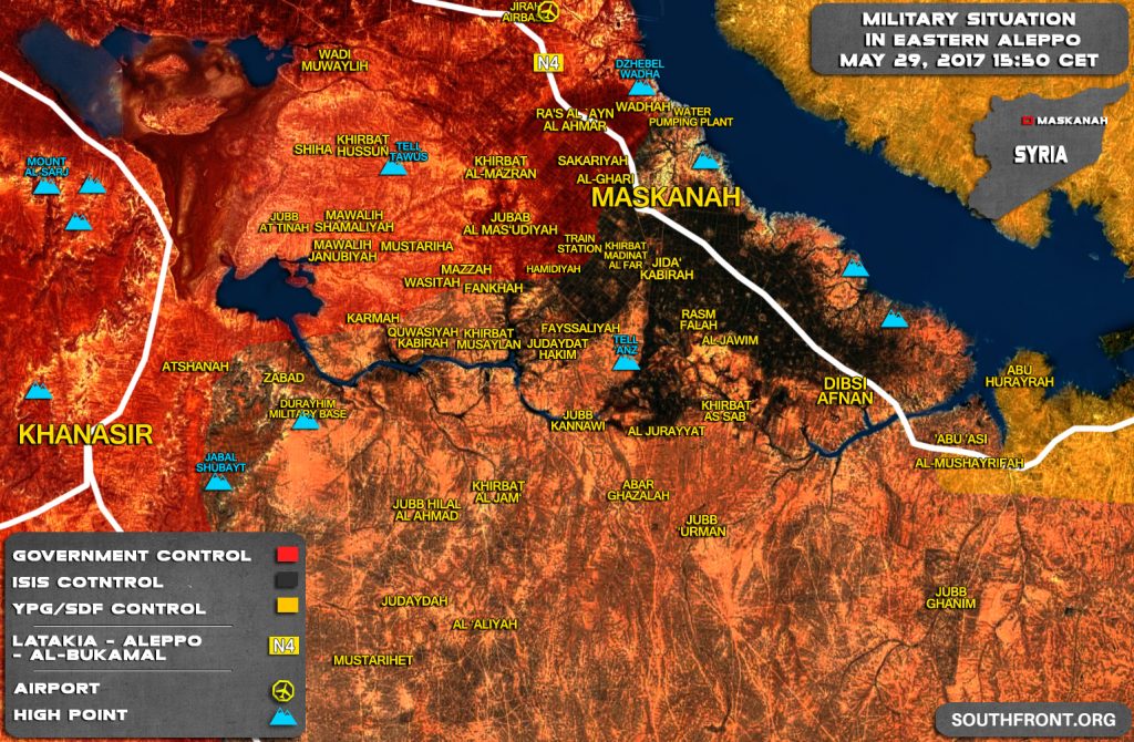 Military Situation In Eastern Part Of Aleppo Province After Recent Gains By Syrian Army (Map)