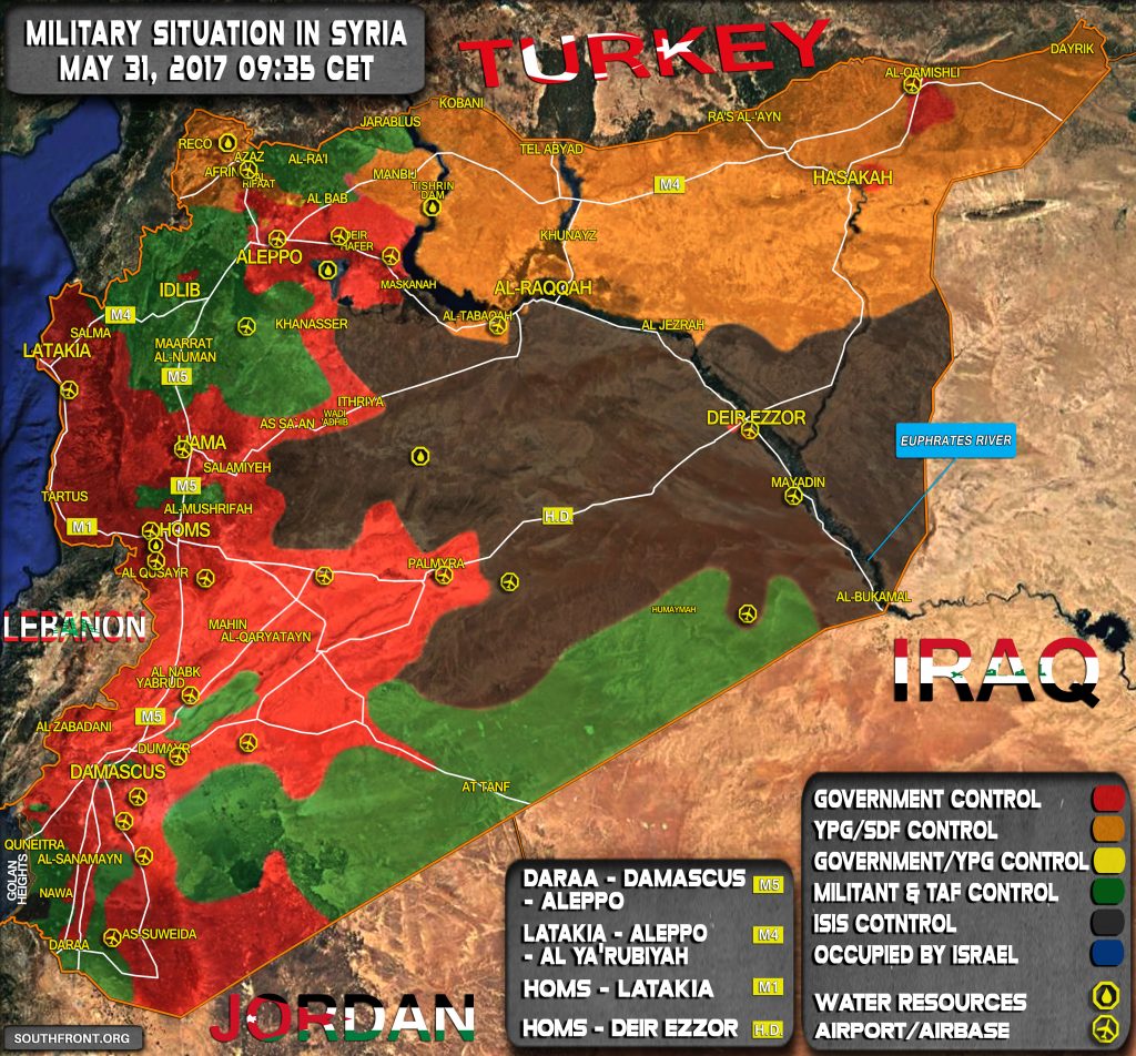 Military Situation In Syria On May 31, 2017 (Map Update)