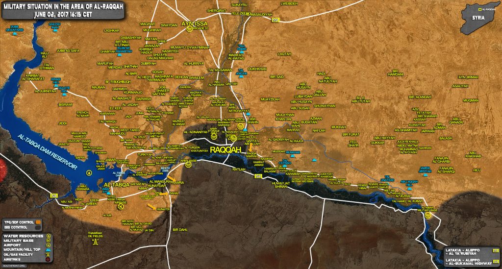 Military Situation In Raqqah Countryside On June 2, 2017 (Map Update)