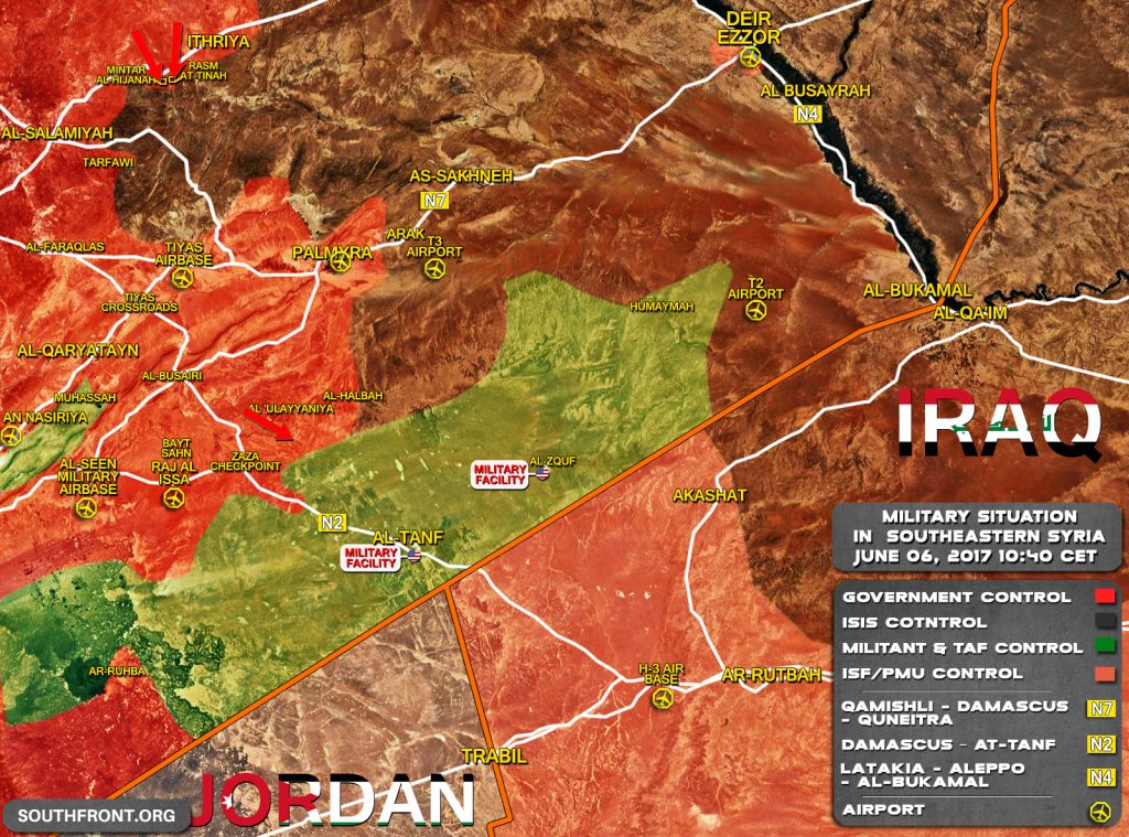 Military Situation In Southeastern Syria On June 6, 2017 (Map Update)