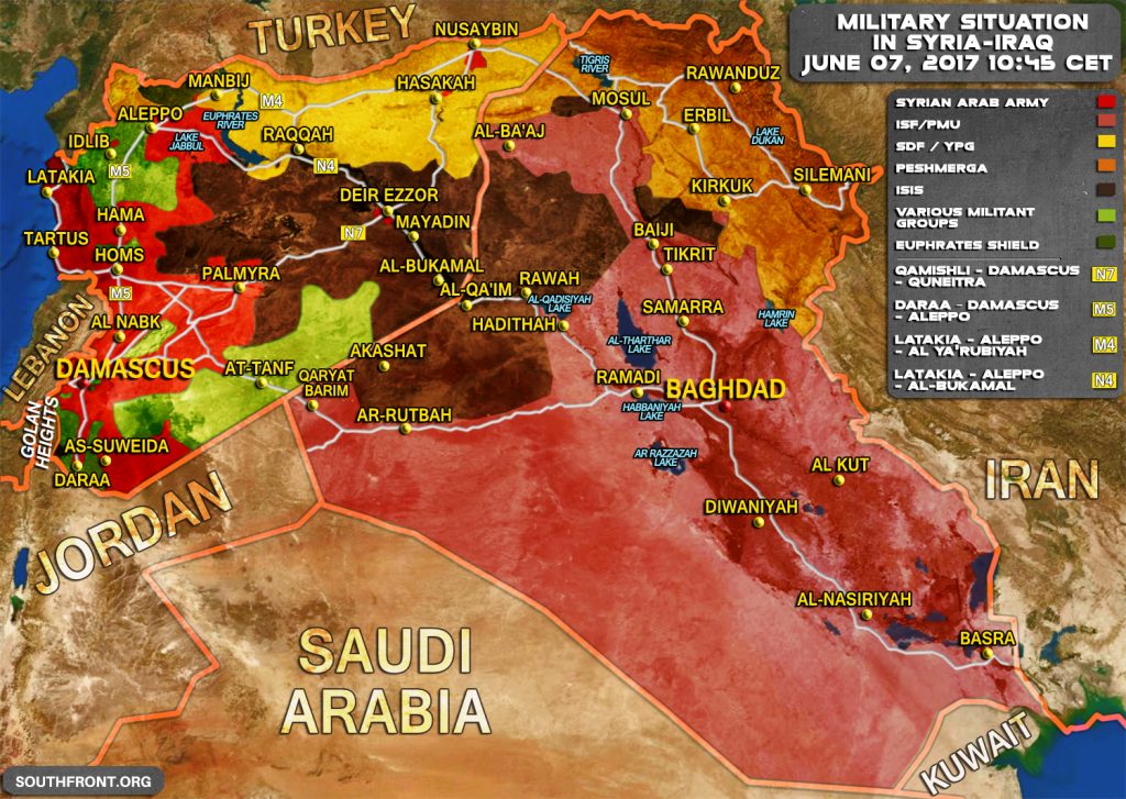 Military Situation In Syria And Iraq On June 7, 2017 (Map Update)