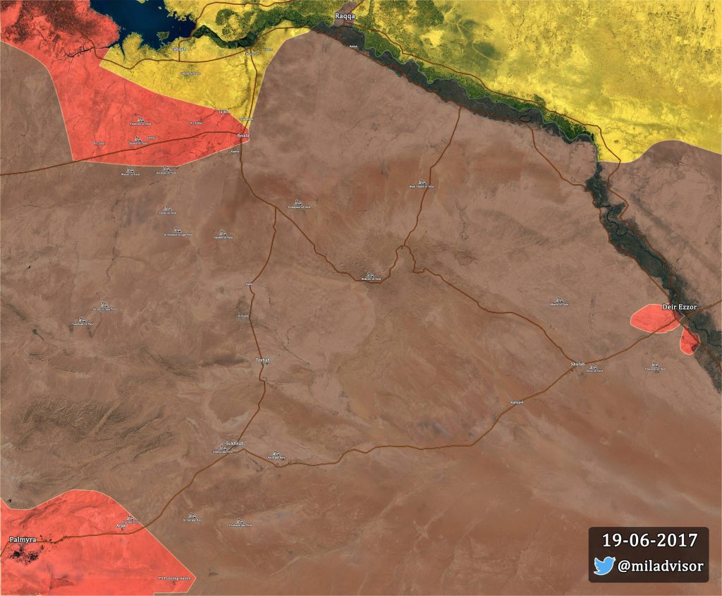 Map Update: Military Situation In Palmyra-Deir Ezzor-Raqqah Triangle