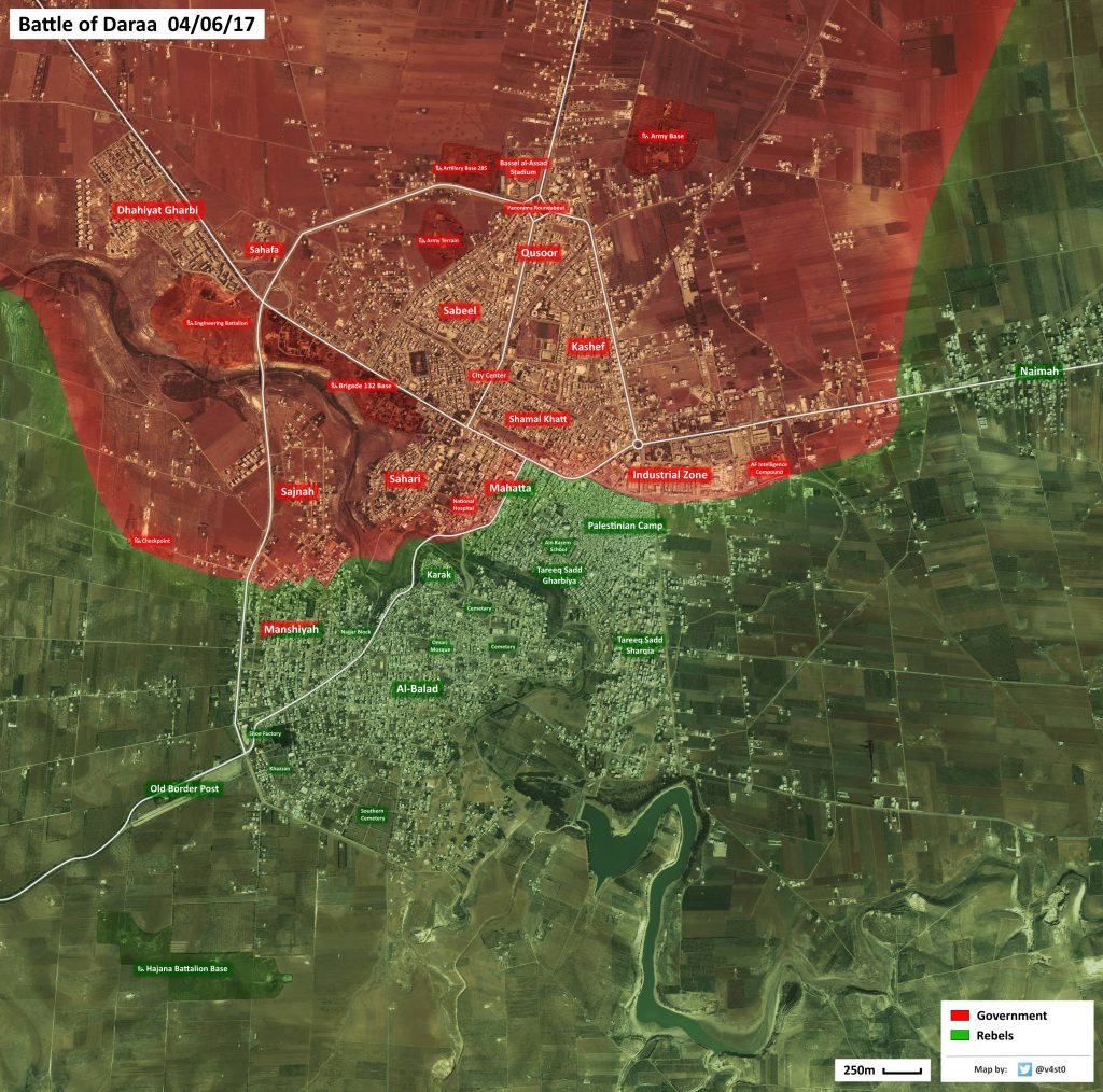 Map: Military Situation In City Of Daraa Piror To Expected Government Offensive