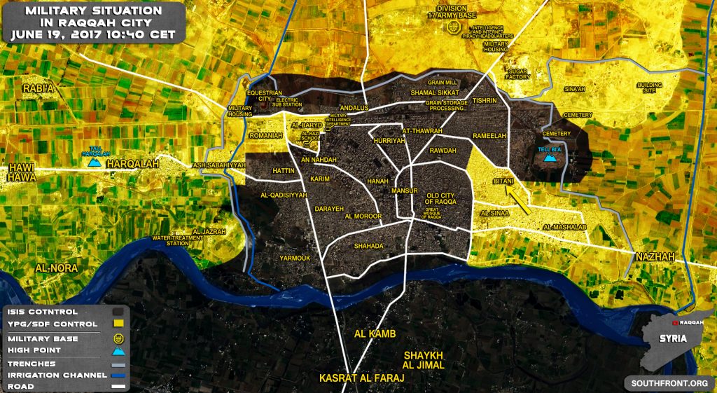 Military Situation In Raqqah On June 19, 2017 (Map Update)