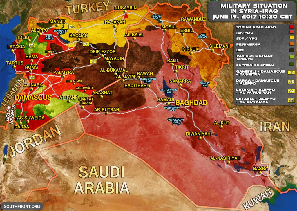 Military Situation In Syria And Iraq On June 19, 2017 (Map Update)