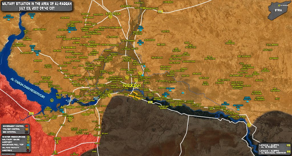 Military Situation In Raqqah Countryside On July 3, 2017 (Map Update)