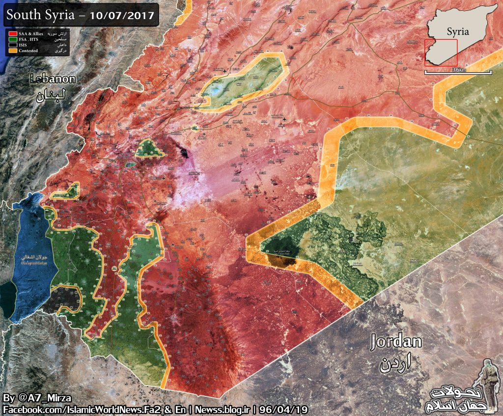 Military Situation In Southeastern Syria On July 10, 2017 (Maps)