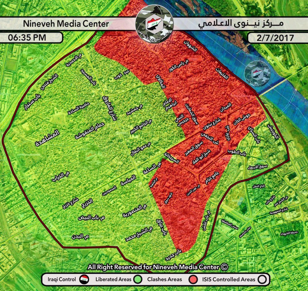 Iraqi Army Liberates Al-Makkawi District In Mosul, Expects To Declare Full Liberation Of City Within 48 Hours