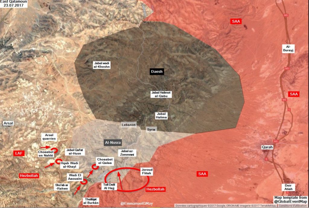 Hezbollah And Its Alies Advancing Against Terrorists At Syrian-Lebanese Border (Video, Map)