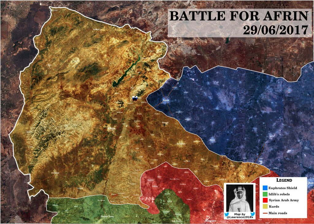 Map Update: Military Situation In Afrin Area