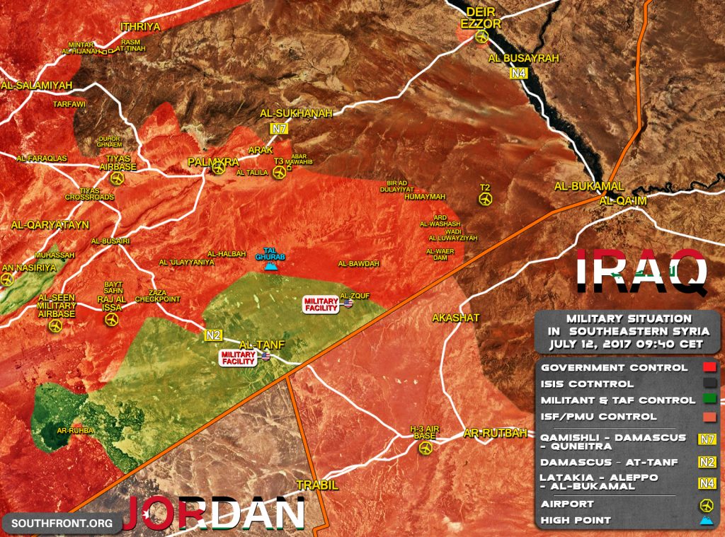 Military Situation In Southeastern Syria On July 12, 2017 (Map Update)