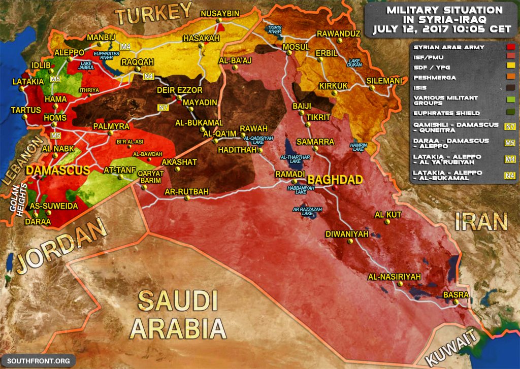 Military Situation In Syria And Iraq On July 12, 2017 (Map Update)